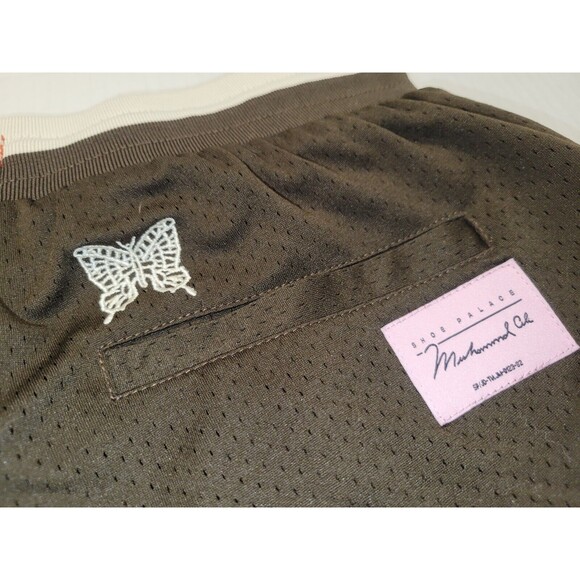 Shoe Palace Muhammad Ali Shorts Brown Pink Butteryfly Bee Mens Medium Drawstring - Picture 5 of 9